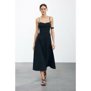 Zara Midi black dress size M
